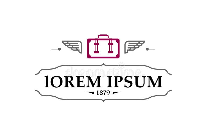 Toreb skrzydeł listu podróży Kreatywnie logo ilustracja wektor Toreb skrzydeł listu podróży Kreatywnie logo ilustracja wektor