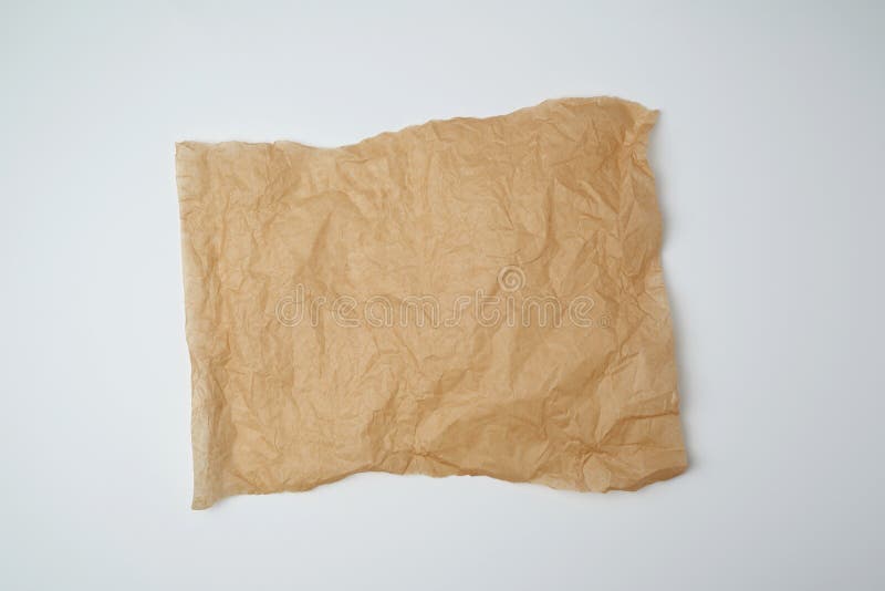 Piece Brown Parchment Paper Torn Edges Isolated White Background