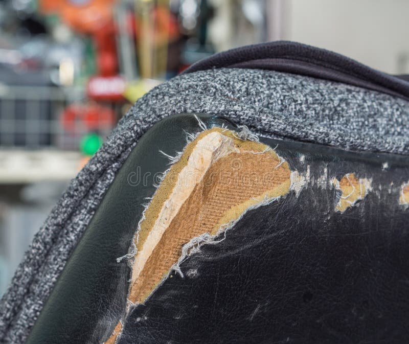 Torn leather seat stock photo. Image of business, seat 81527496
