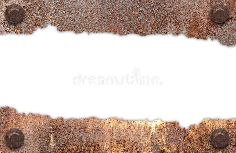 Torn rusty metal texture over white background. Torn rusty metal texture over white background