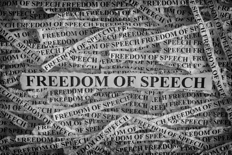 Torn pieces of paper with the words Freedom of speech royalty free stock image Torn pieces of paper with the words Freedom of speech royalty free stock image
