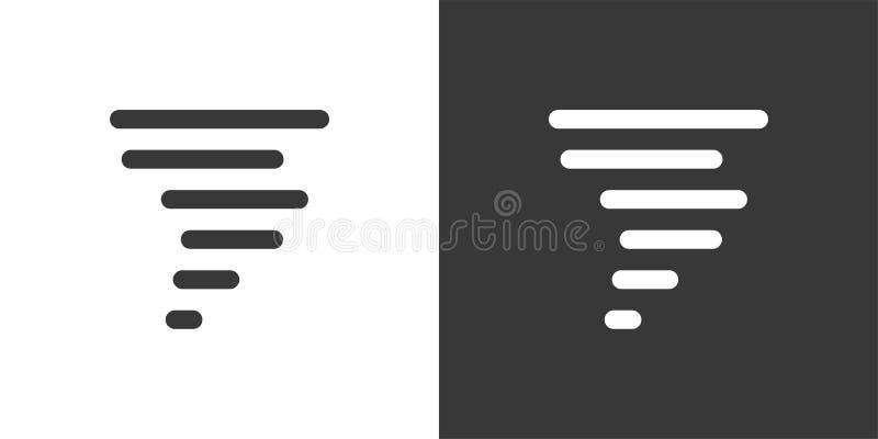 Tornade Icône isolée sur le fond noir et blanc Illustration de vecteur de temps illustration stock