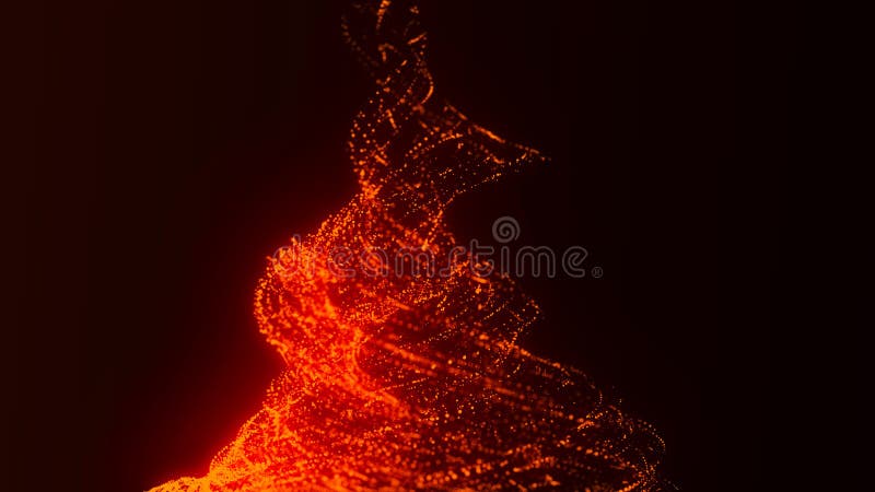 Tornado, abstract digital swirl. Motion. Rotating swirling shapes particles. Tornado formation. 3d rendering. royalty free illustration