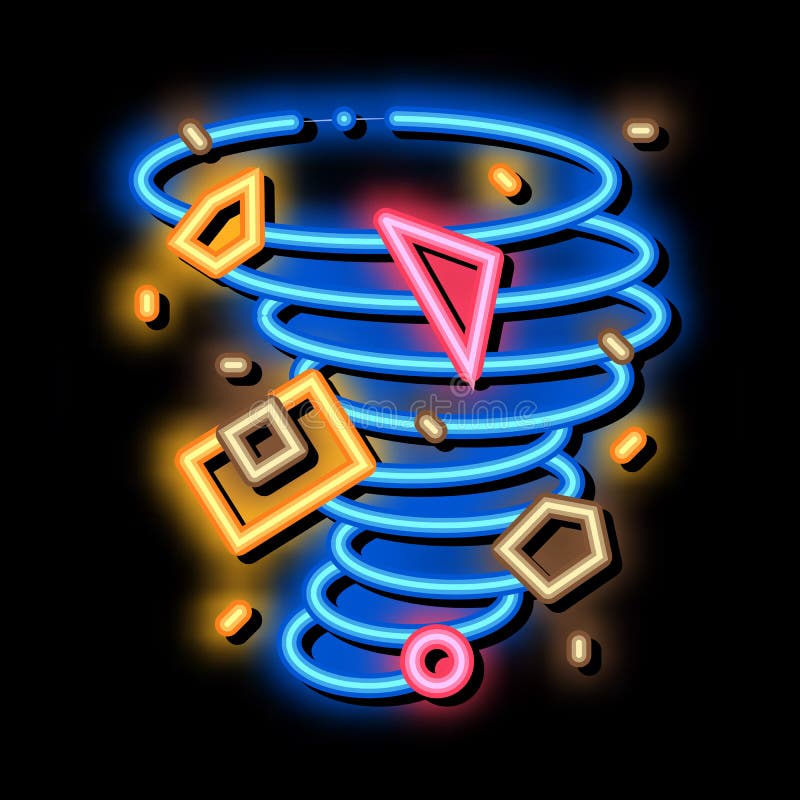 Tornado neon light icon stock vector. Illustration of danger 182045525