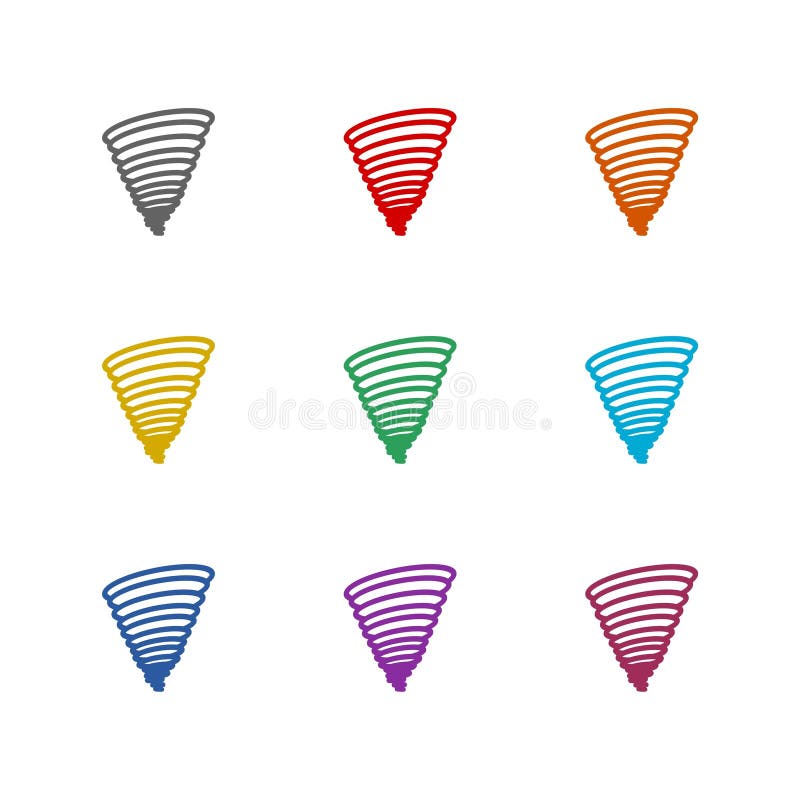 Tornado icon isolated on white background. Set icons colorful vector illustration