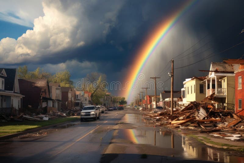 tornado rainbow lightning