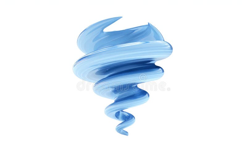 Tornado-shaped water swirl minimal on white royalty free stock image