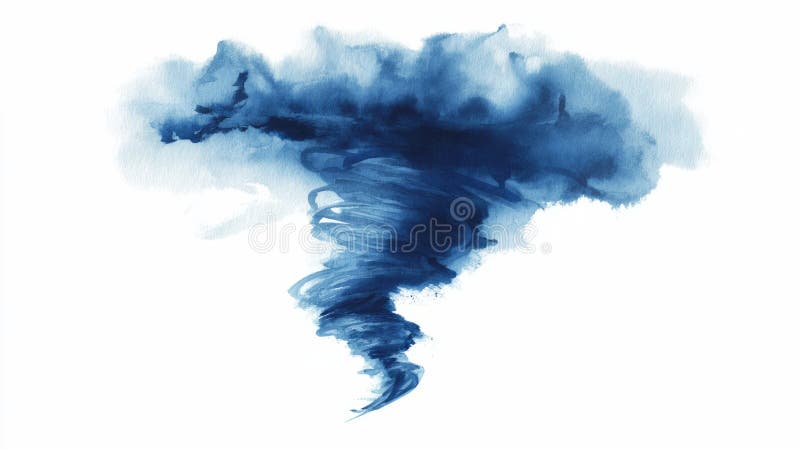Tornado-shaped water swirl minimal on white royalty free stock photography