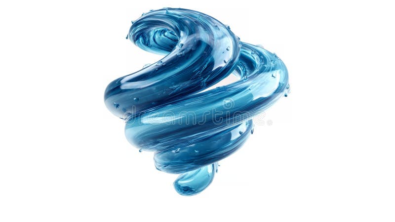 Tornado-shaped water swirl minimal on white royalty free stock photo
