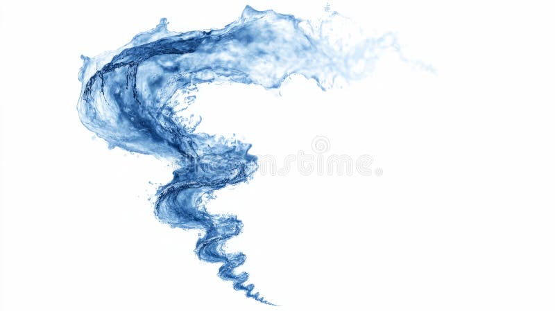 Tornado-shaped water swirl minimal on white royalty free stock images