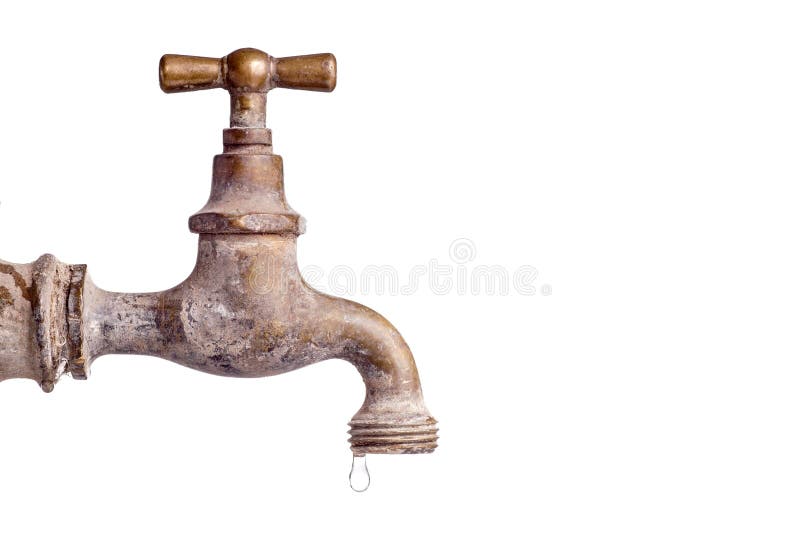Torneira velho e usado do vintage com gota da água fotografia de stock Torneira velho e usado do vintage com gota da água fotografia de stock