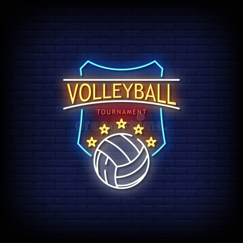 Torneo De Voleibol Estilo De Signos De Neón Vector De Texto Ilustración del  Vector - Ilustración de escuela, resplandor: 221198166