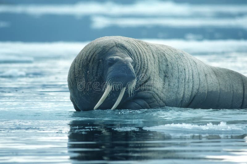 Mature walrus bull, photographed in Canadian High Arctic. Mature walrus bull, photographed in Canadian High Arctic