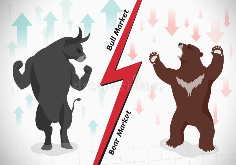 Toro e ribassista di concetto del mercato azionario royalty illustrazione gratis Toro e ribassista di concetto del mercato azionario royalty illustrazione gratis
