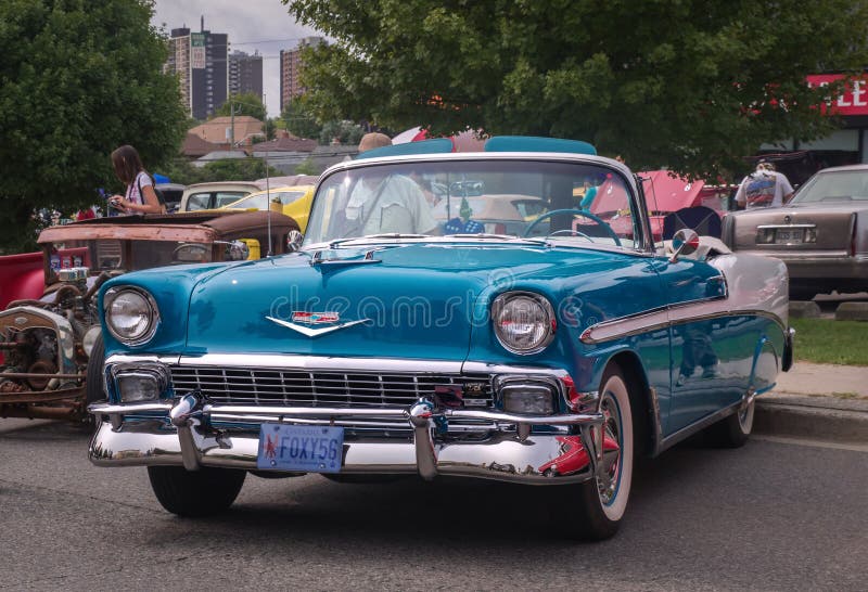 TORONTO, CANADA - 08 18 2018: 1956 Chevrolet Bel Air Convertible Oldtimer  Car on Display at Auto Show Wheels on the Danforth Editorial Image - Image  of chevrolet, model: 183905805