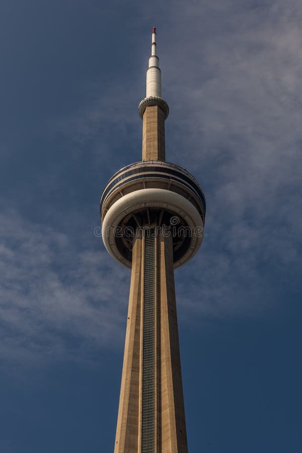 Toronto, CANADA - October 10, 2018: The CN Tower, a 553.3 m-high concrete communications and observation tower located in