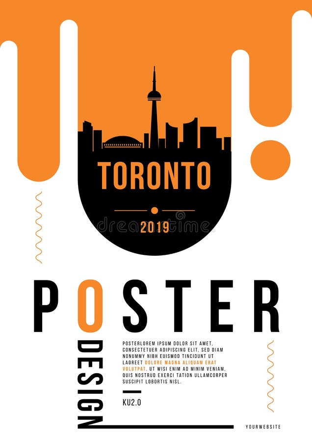 Toronto Modern Poster Design with Vector Linear Skyline vector illustration Toronto Modern Poster Design with Vector Linear Skyline vector illustration