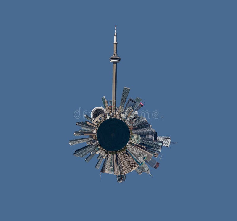 Toronto-Skyline im kugelförmigen biew stockfotografie Toronto-Skyline im kugelförmigen biew stockfotografie