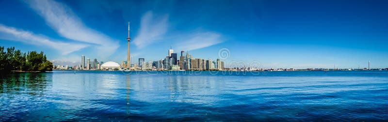 Toronto skyline panorama with Lake Ontario