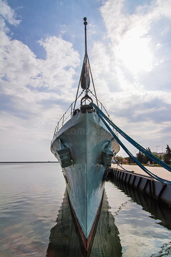 Destroyer Blyskawica of World War II in the port of Gdynia. Destroyer Blyskawica of World War II in the port of Gdynia