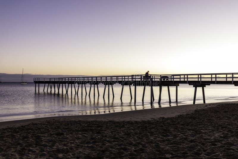 Torquay Jetty Sunrise Hervey Bay QLD Stock Image 