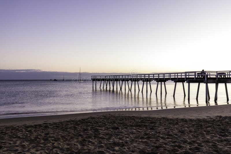 Torquay Jetty Sunrise Hervey Bay QLD Stock Image 