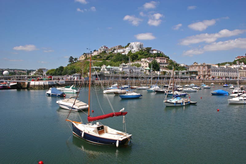 Torquay harbour royalty free stock photography