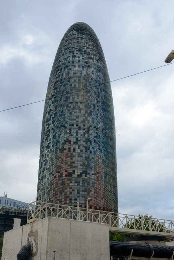 Torre Agbar in the Poblenou district, Barcelona, Spain. Belongs to the Agbar group, a holding company that includes the water company