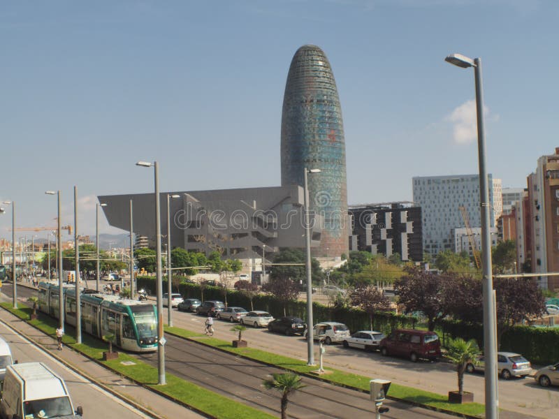 Torre Agbar or Tower Glories is the headquarters of a water company Agbar and has thirty eight floors.nInaugurated by king Juan Carlos. Torre Agbar or Tower Glories is the headquarters of a water company Agbar and has thirty eight floors.nInaugurated by king Juan Carlos.