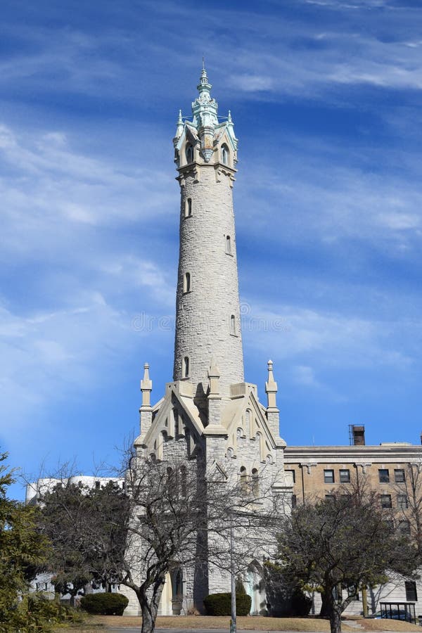 Torre de agua vieja de Milwaukee Wisconsin foto de archivo libre de regalías Torre de agua vieja de Milwaukee Wisconsin foto de archivo libre de regalías