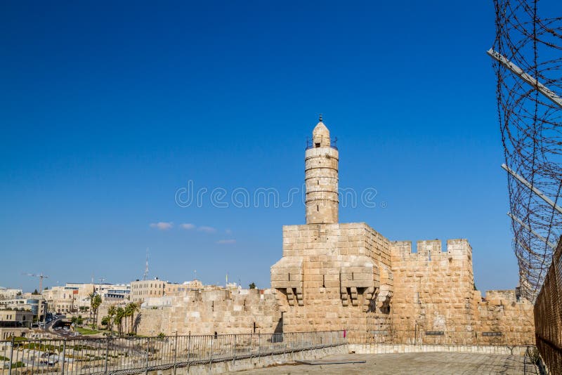 A torre de David, citadela do Jerusalém fotos de stock A torre de David, citadela do Jerusalém fotos de stock