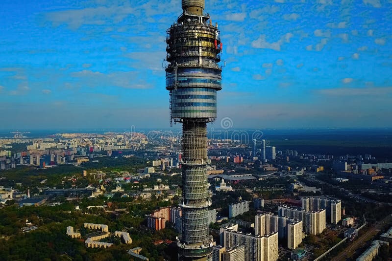 Torre de la televisi?n de Ostankino imagenes de archivo Torre de la televisi?n de Ostankino imagenes de archivo
