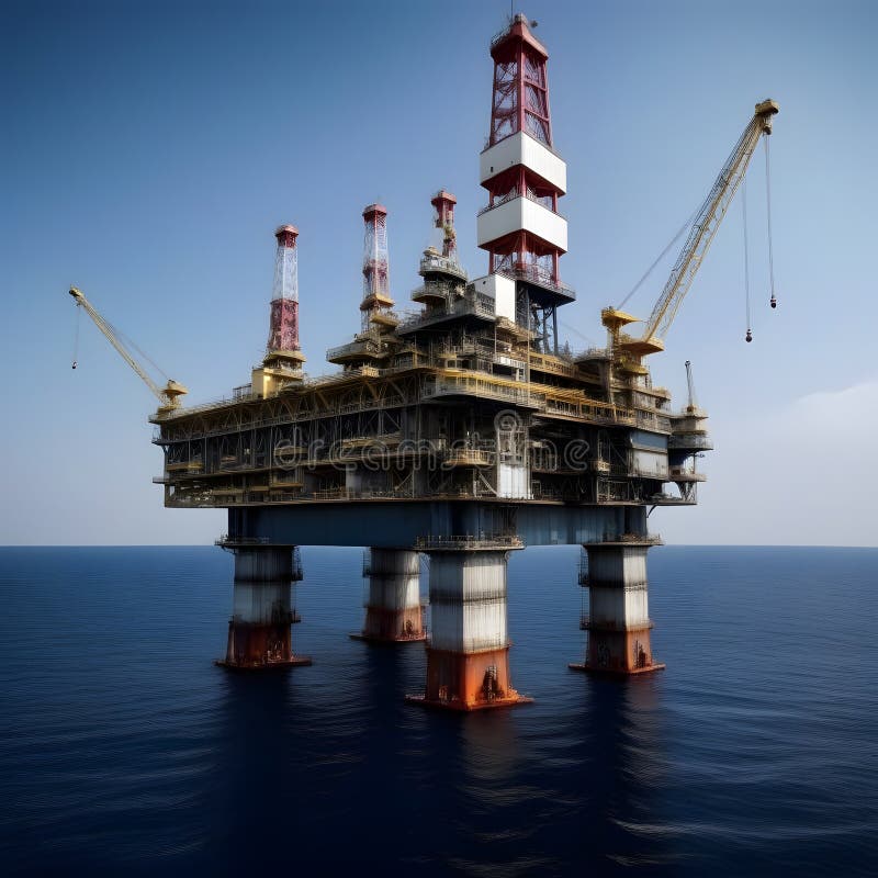 Torre de perforación de petróleo aigeneratet ilustración del vector