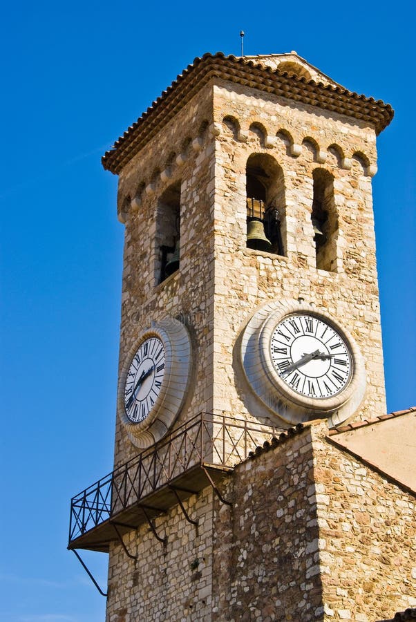 Clock tower in Cannes medieval castle, Cannes, France. Clock tower in Cannes medieval castle, Cannes, France