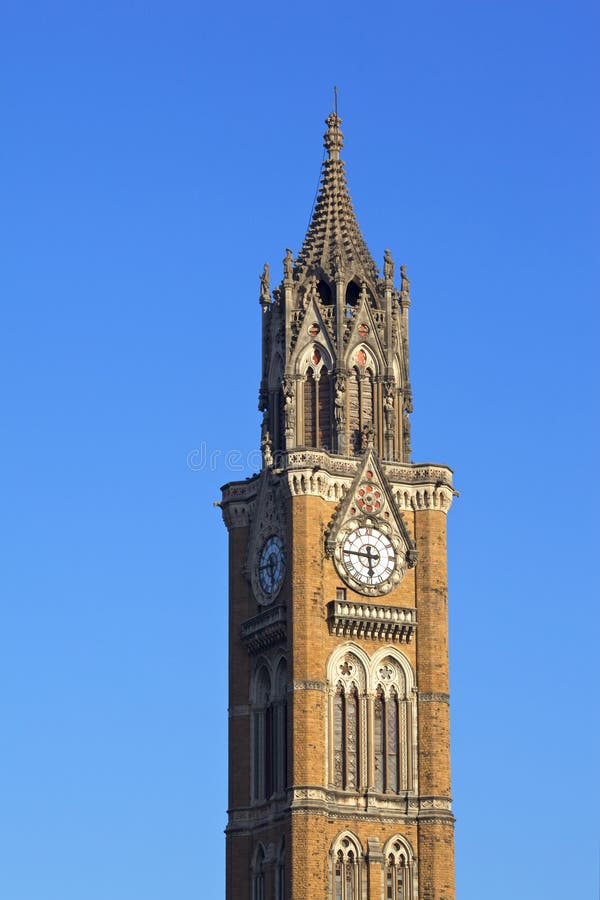 Torre de reloj de Rajabhai imagen de archivo Torre de reloj de Rajabhai imagen de archivo