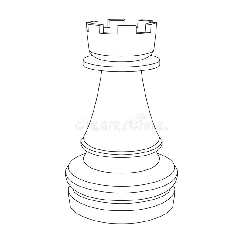 Sinal da torre do xadrez dos desenhos animados imagem vetorial de