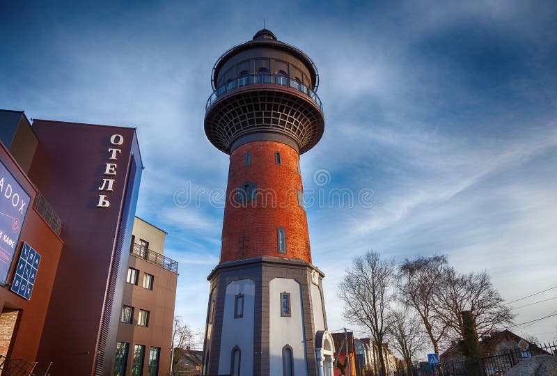 A torre de água velha é um marco da cidade, área de estância turística fotos de stock royalty free A torre de água velha é um marco da cidade, área de estância turística fotos de stock royalty free