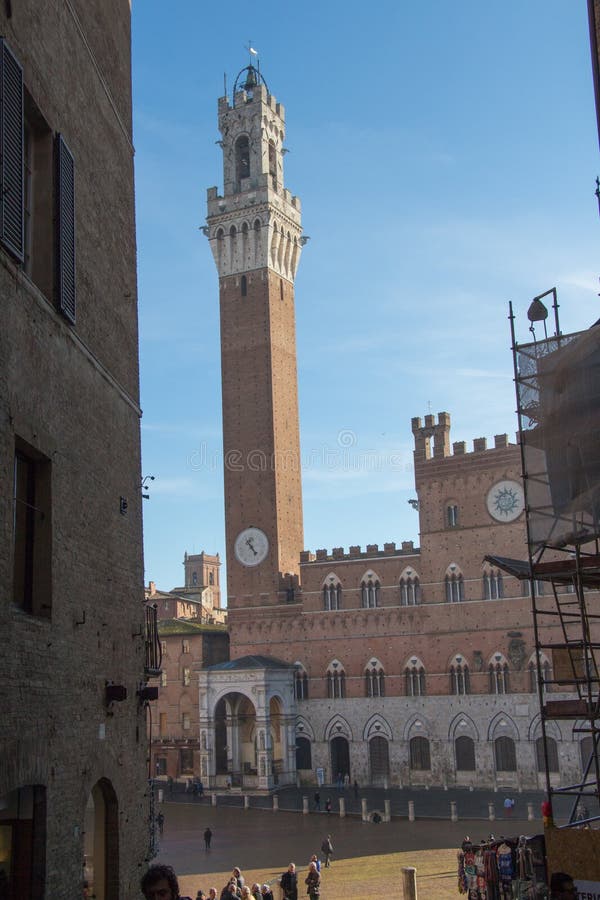 Torre del Mangia on Piazza del Campo. Siena, Tuscany, Italy. stock photo Torre del Mangia on Piazza del Campo. Siena, Tuscany, Italy. stock photo