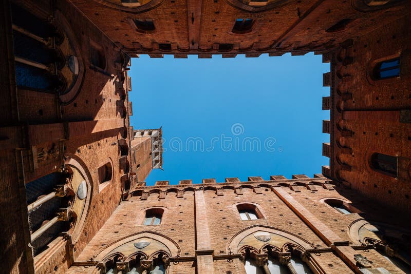Torre del Mangia tower at Palazzo Pubblico in Siena, Italy stock images Torre del Mangia tower at Palazzo Pubblico in Siena, Italy stock images