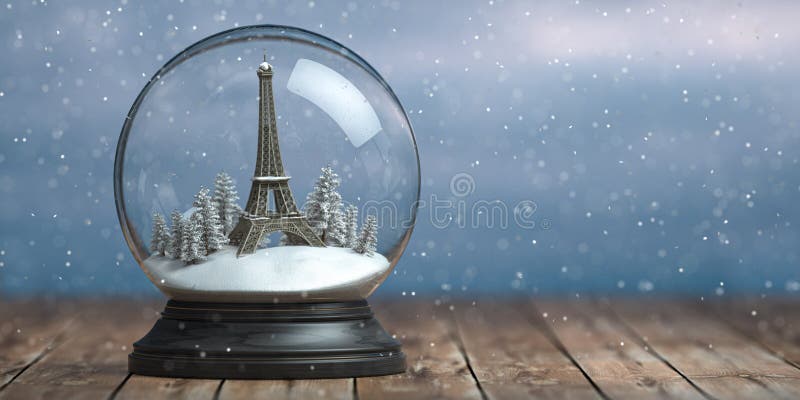 Torre di Eiffel in una sfera di vetro con la neve Viaggi o viaggi a Parigi e in Francia d'inverno per festeggiare il Natale royalty illustrazione gratis Torre di Eiffel in una sfera di vetro con la neve Viaggi o viaggi a Parigi e in Francia d'inverno per festeggiare il Natale royalty illustrazione gratis
