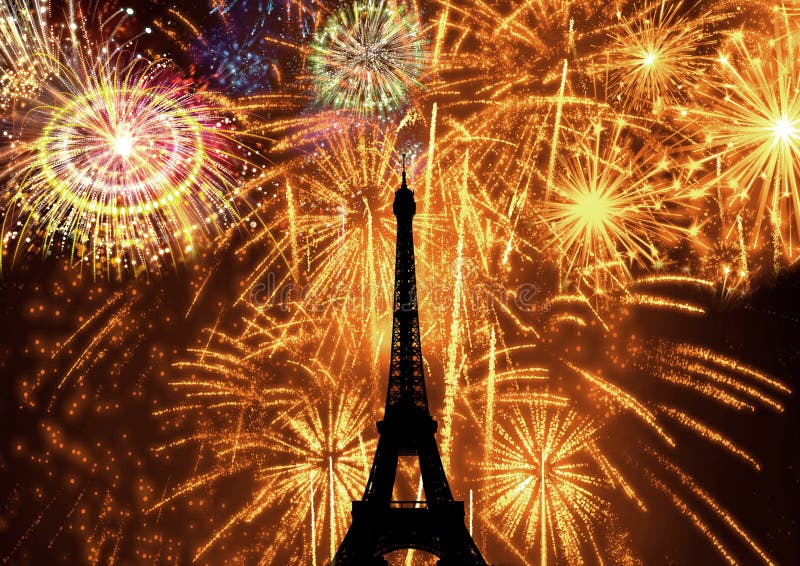 Torre Eiffel dos fogos-de-artifício ilustração do vetor Torre Eiffel dos fogos-de-artifício ilustração do vetor