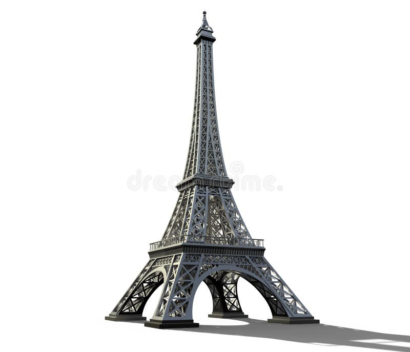 Torre Eiffel isolata su un fondo bianco fotografie stock libere da diritti Torre Eiffel isolata su un fondo bianco fotografie stock libere da diritti