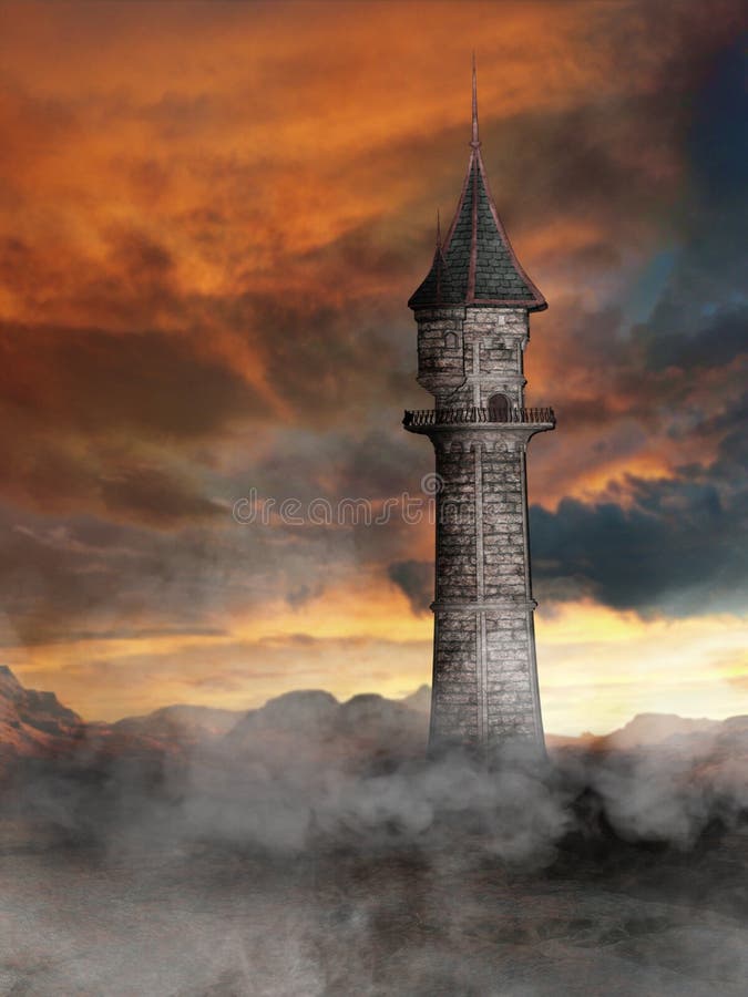 Torre en mundo de fantasía ilustración del vector Torre en mundo de fantasía ilustración del vector