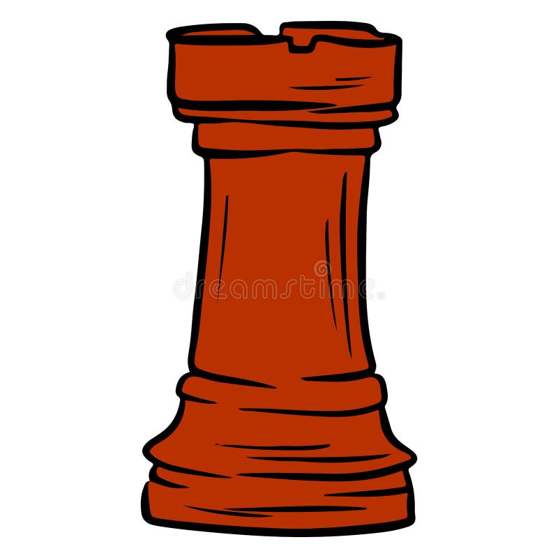 Vector Único Desenho Figura De Xadrez - Torre Clipart De Stock, Royalty-Free