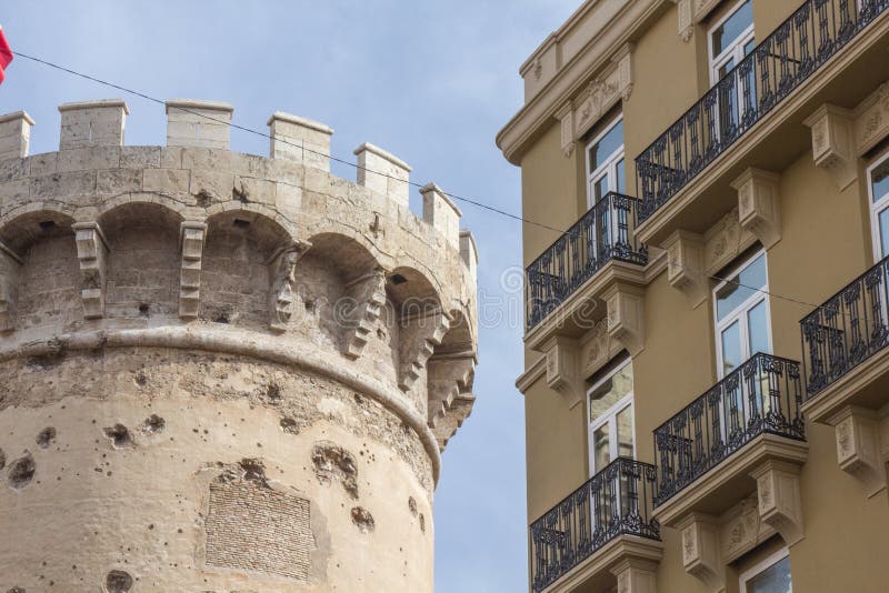 Torres DE quart, historische vesting van de oude stad van Valencia, Spanje royalty-vrije stock foto Torres DE quart, historische vesting van de oude stad van Valencia, Spanje royalty-vrije stock foto