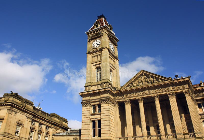 The clock tower of the Victorian council house building in Birmingham, uk. The clock tower of the Victorian council house building in Birmingham, uk