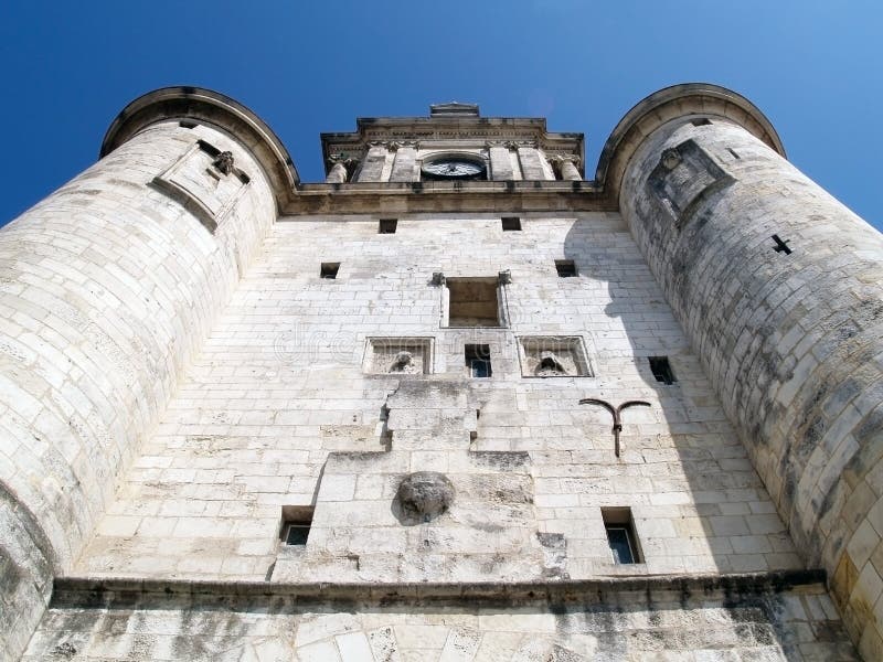 Torretta di orologio, La Rochelle, Francia fotografia stock Torretta di orologio, La Rochelle, Francia fotografia stock