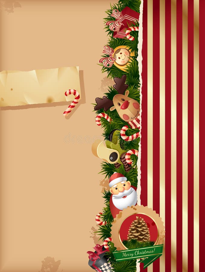 Tors do fundo do Natal e papel velho ilustração royalty free Tors do fundo do Natal e papel velho ilustração royalty free