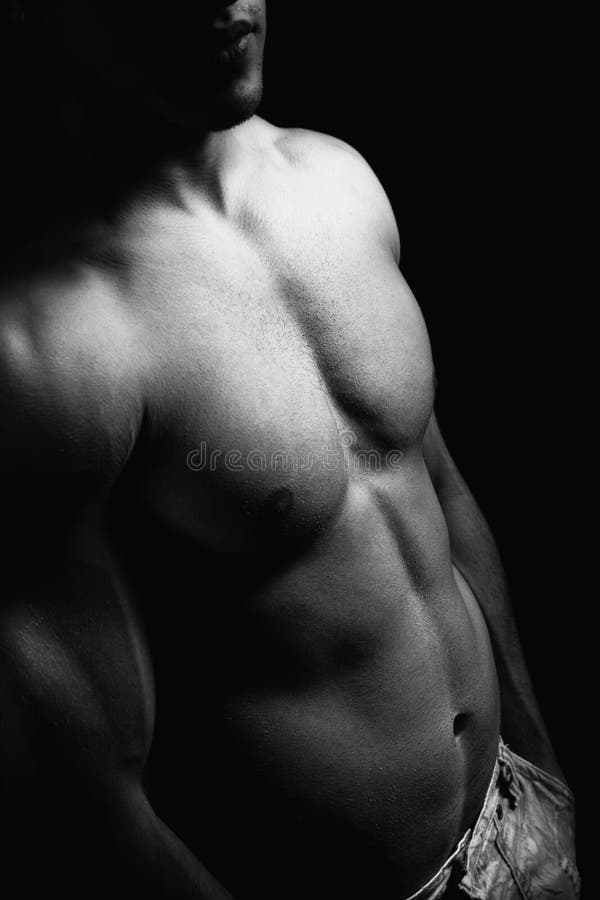 Torse et abdomen musculaires de l'homme avec le fuselage sexy photos libres de droits Torse et abdomen musculaires de l'homme avec le fuselage sexy photos libres de droits