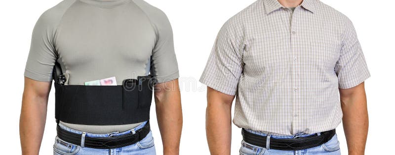 Torso of a man dressed in civilian clothes, underneath the shirt royalty free stock images Torso of a man dressed in civilian clothes, underneath the shirt royalty free stock images